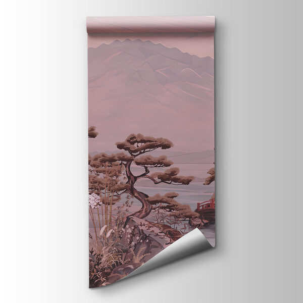 Wall mural Painting of a landscape with a mountain and trees (SKU: t01063v1) Wall mural Painting of a landscape with a mountain and trees (SKU: t01063v1)