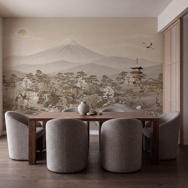 Wall mural Landscape with mountains and trees (SKU: t01063v2) Wall mural Landscape with mountains and trees (SKU: t01063v2)