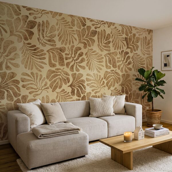 Wall mural Pattern of leaves on a paper (SKU: t01111) Wall mural Pattern of leaves on a paper (SKU: t01111)