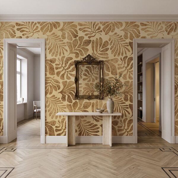 Wall mural Pattern of leaves on a paper (SKU: t01111) Wall mural Pattern of leaves on a paper (SKU: t01111)