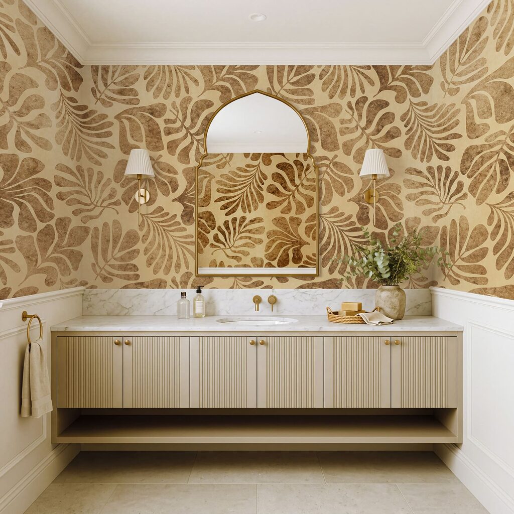 Wall mural Pattern of leaves on a paper (SKU: t01111) Wall mural Pattern of leaves on a paper (SKU: t01111)