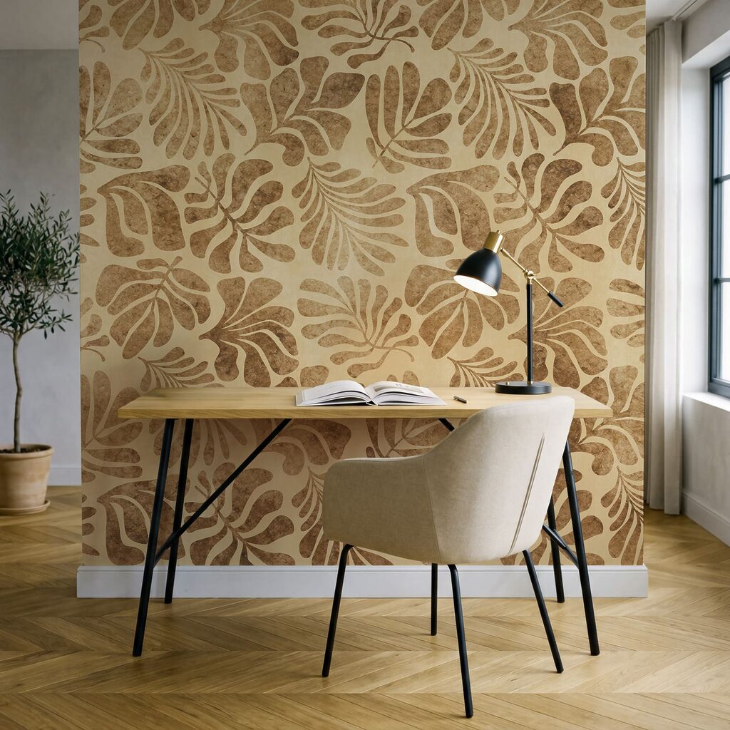Wall mural Pattern of leaves on a paper (SKU: t01111) Wall mural Pattern of leaves on a paper (SKU: t01111)