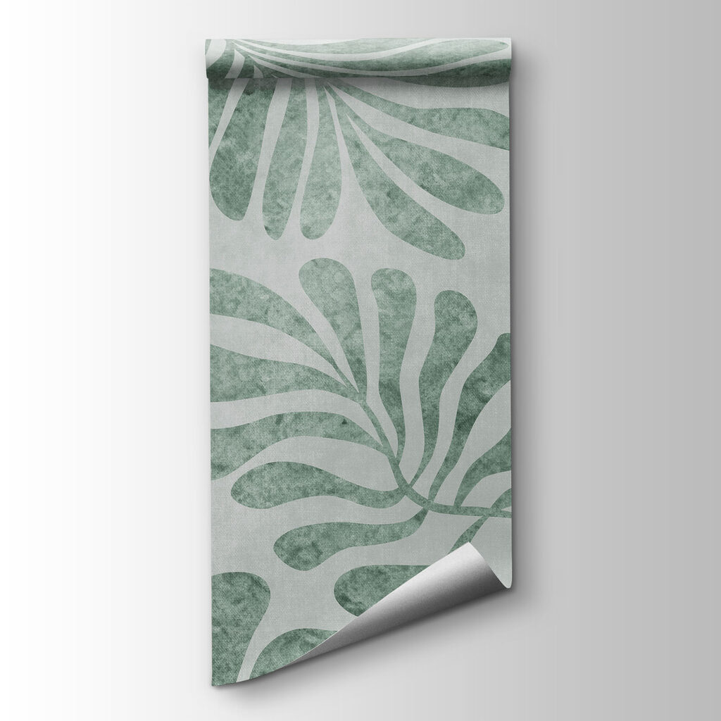 Wall mural Pattern of leaves on a white surface (SKU: t01111v1) Wall mural Pattern of leaves on a white surface (SKU: t01111v1)