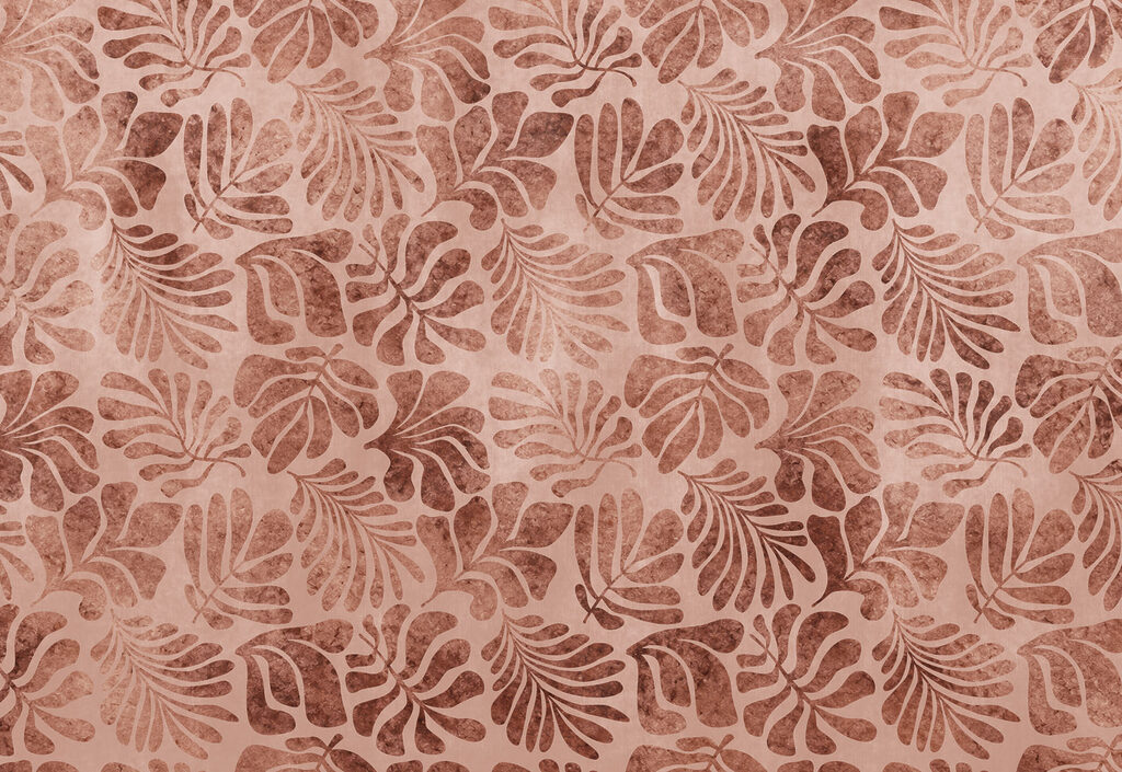 Wall mural Pattern of leaves on a pink surface (SKU: t01111v3)