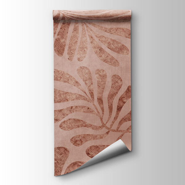 Wall mural Pattern of leaves on a pink surface (SKU: t01111v3)