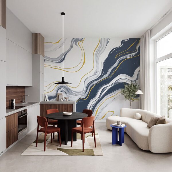 Wall mural White and blue marbled surface (SKU: t01112v1) Wall mural White and blue marbled surface (SKU: t01112v1)