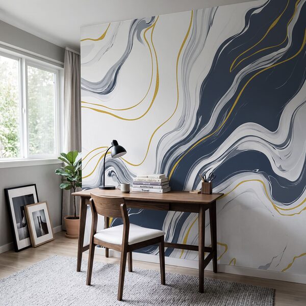 Wall mural White and blue marbled surface (SKU: t01112v1) Wall mural White and blue marbled surface (SKU: t01112v1)