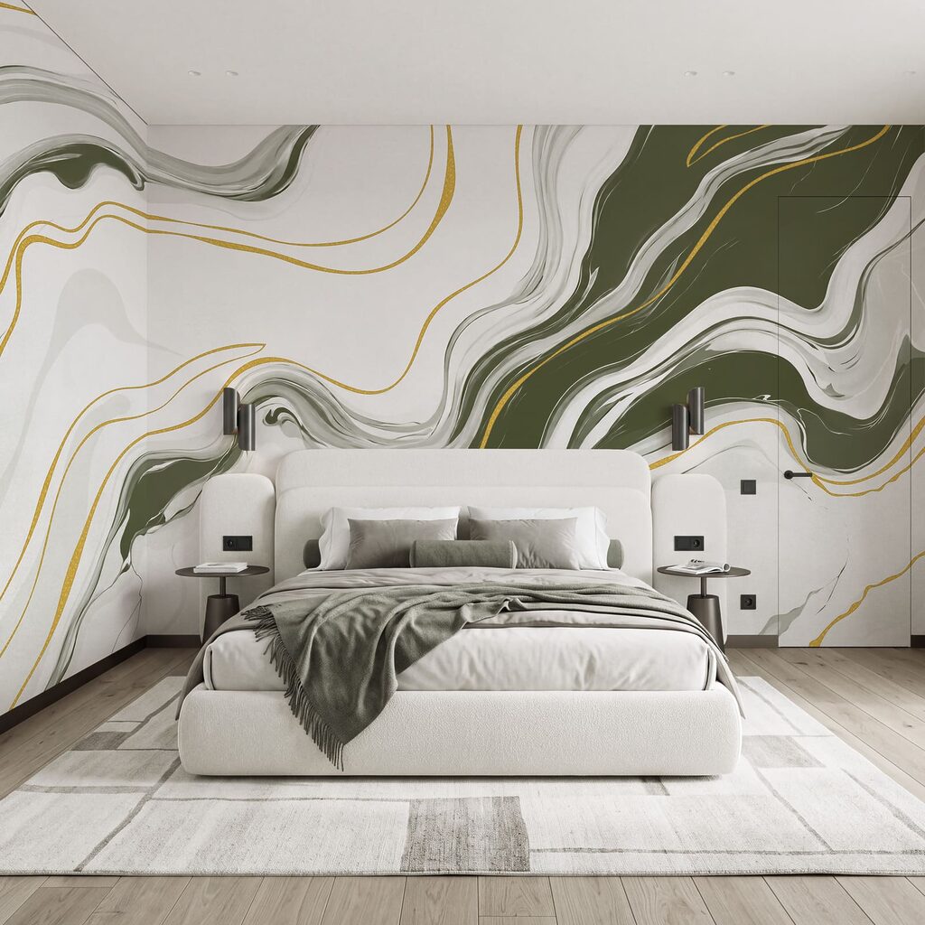 Wall mural White and green marbled surface (SKU: t01112v2) Wall mural White and green marbled surface (SKU: t01112v2)