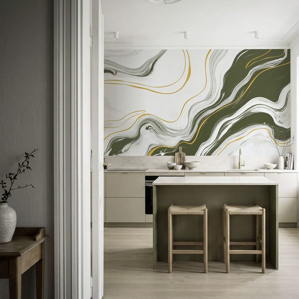 Wall mural White and green marbled surface (SKU: t01112v2) Wall mural White and green marbled surface (SKU: t01112v2)