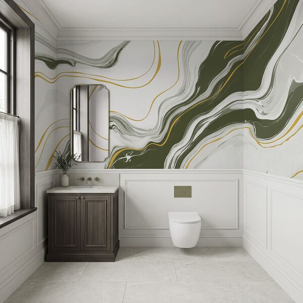 Wall mural White and green marbled surface (SKU: t01112v2) Wall mural White and green marbled surface (SKU: t01112v2)