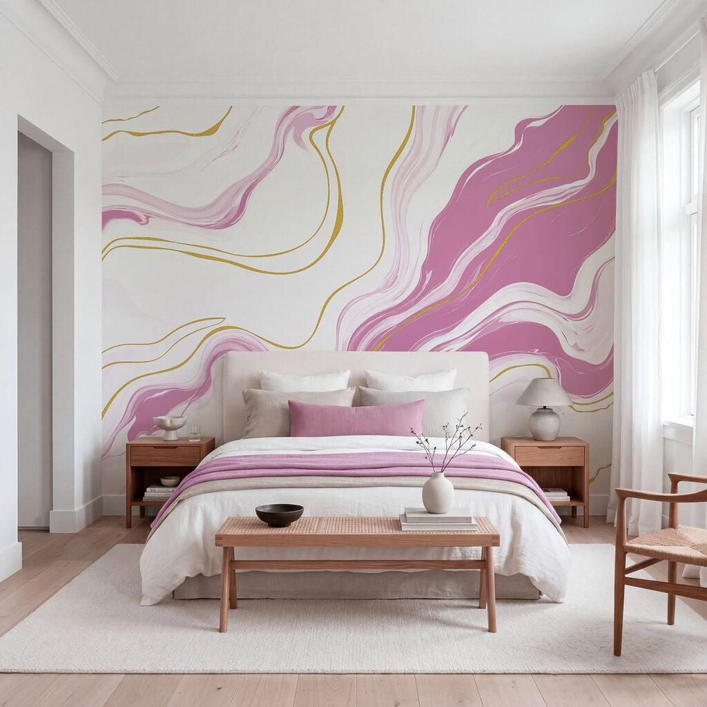 Wall mural Pink and white marbled surface (SKU: t01112v4) Wall mural Pink and white marbled surface (SKU: t01112v4)