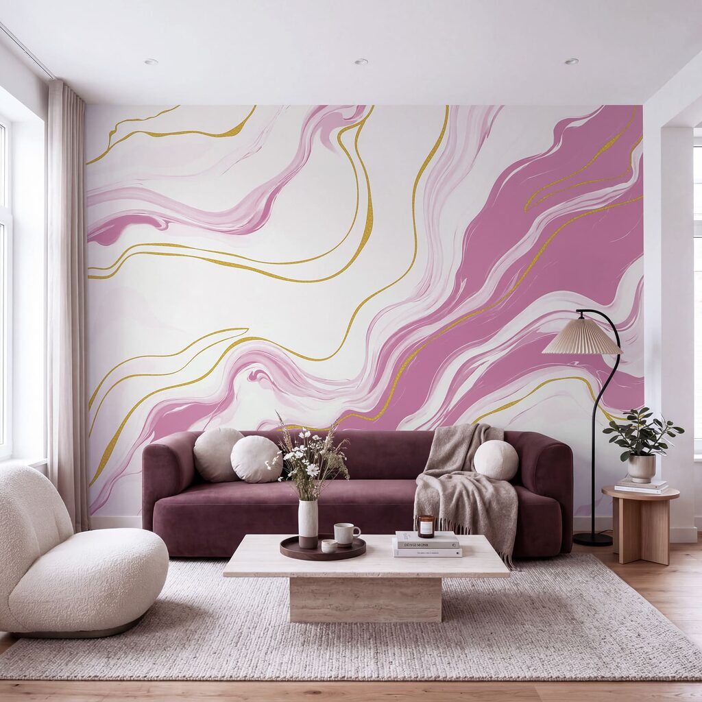 Wall mural Pink and white marbled surface (SKU: t01112v4) Wall mural Pink and white marbled surface (SKU: t01112v4)