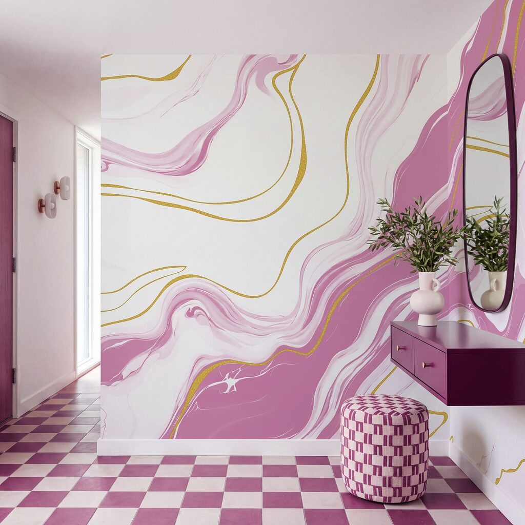 Wall mural Pink and white marbled surface (SKU: t01112v4) Wall mural Pink and white marbled surface (SKU: t01112v4)