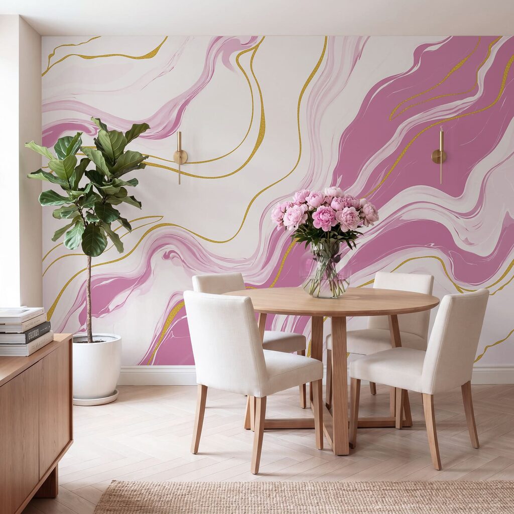 Wall mural Pink and white marbled surface (SKU: t01112v4) Wall mural Pink and white marbled surface (SKU: t01112v4)