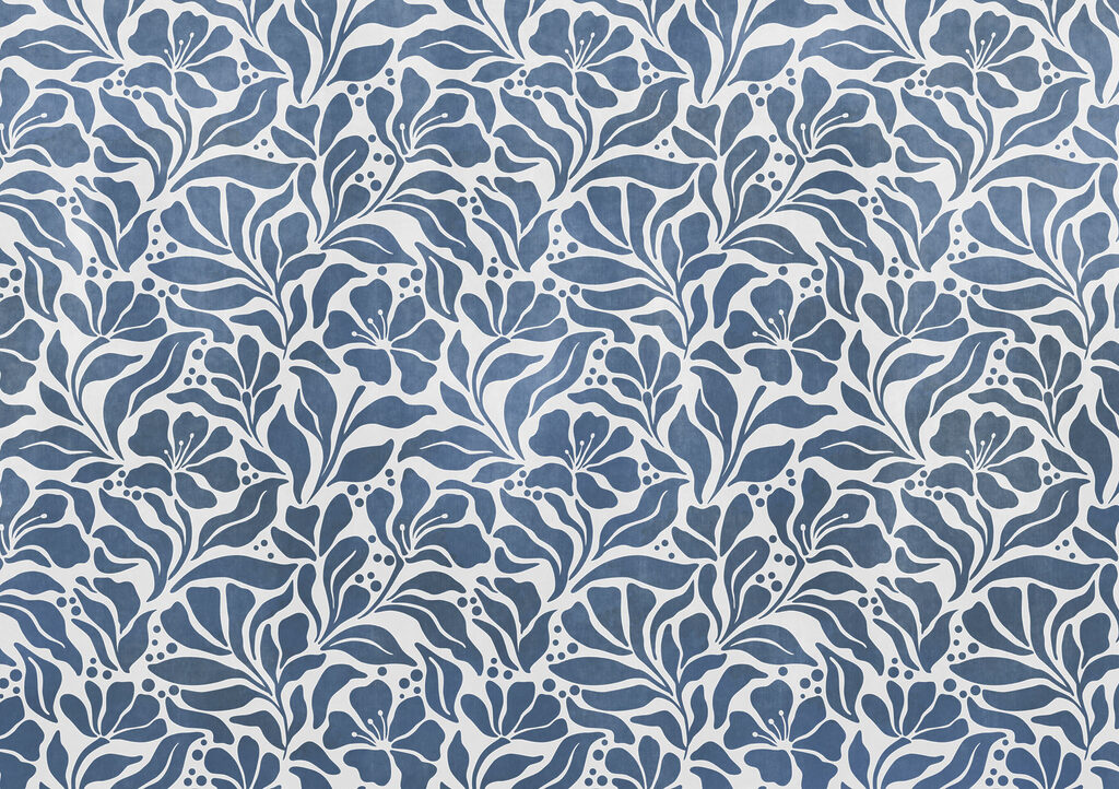 Wall mural Blue and white floral pattern (SKU: t01114v1) Wall mural Blue and white floral pattern (SKU: t01114v1)