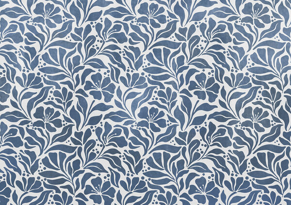 Wall mural Blue and white floral pattern (SKU: t01114v1) Wall mural Blue and white floral pattern (SKU: t01114v1)