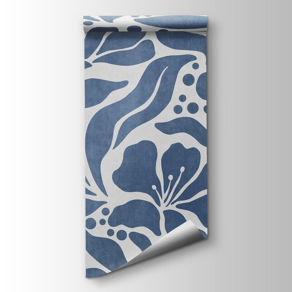Wall mural Blue and white floral pattern (SKU: t01114v1) Wall mural Blue and white floral pattern (SKU: t01114v1)