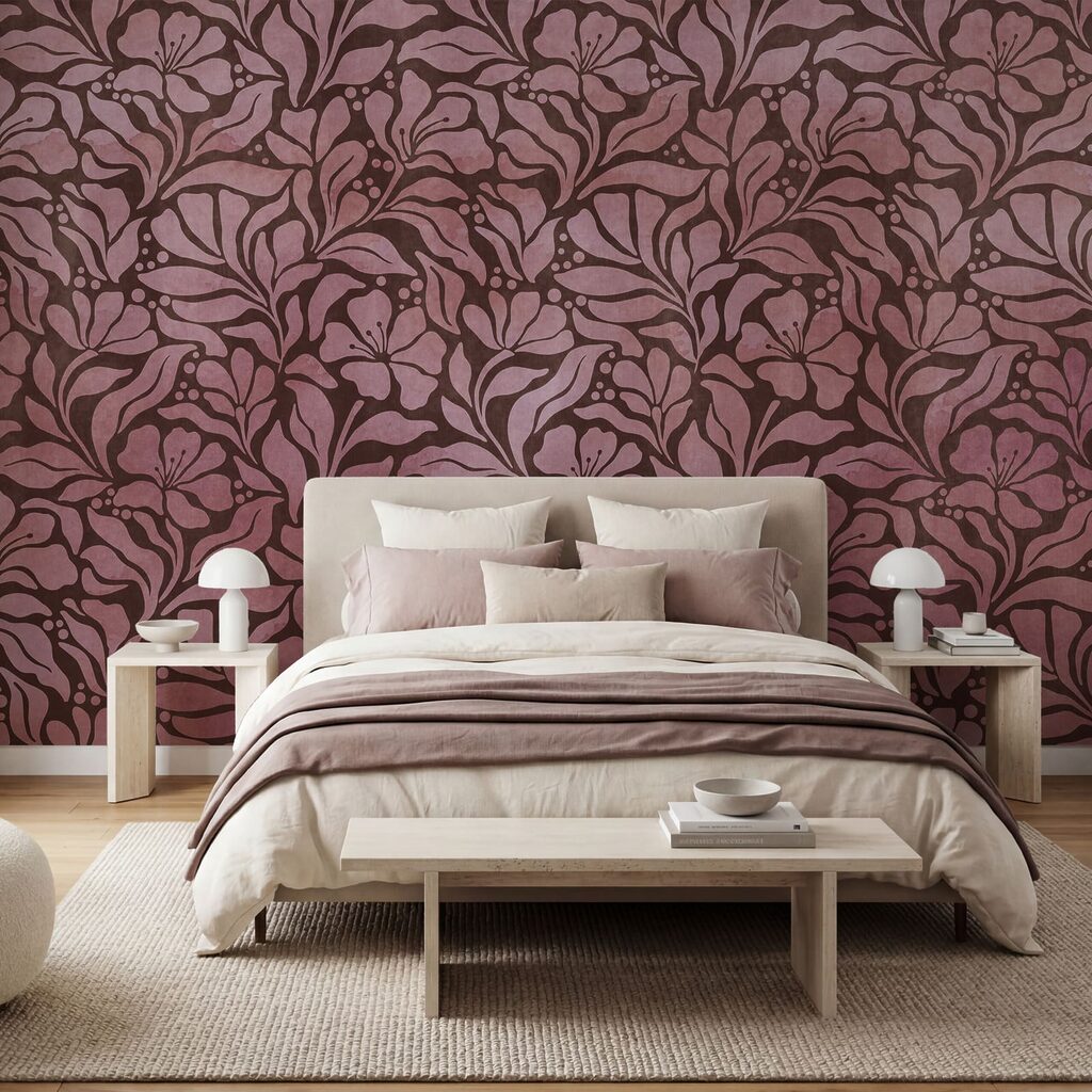 Wall mural Pattern of pink flowers (SKU: t01114v2) Wall mural Pattern of pink flowers (SKU: t01114v2)