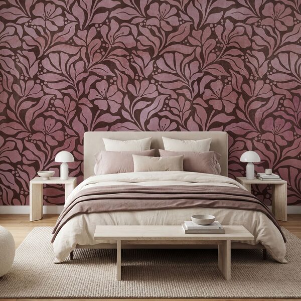Wall mural Pattern of pink flowers (SKU: t01114v2) Wall mural Pattern of pink flowers (SKU: t01114v2)
