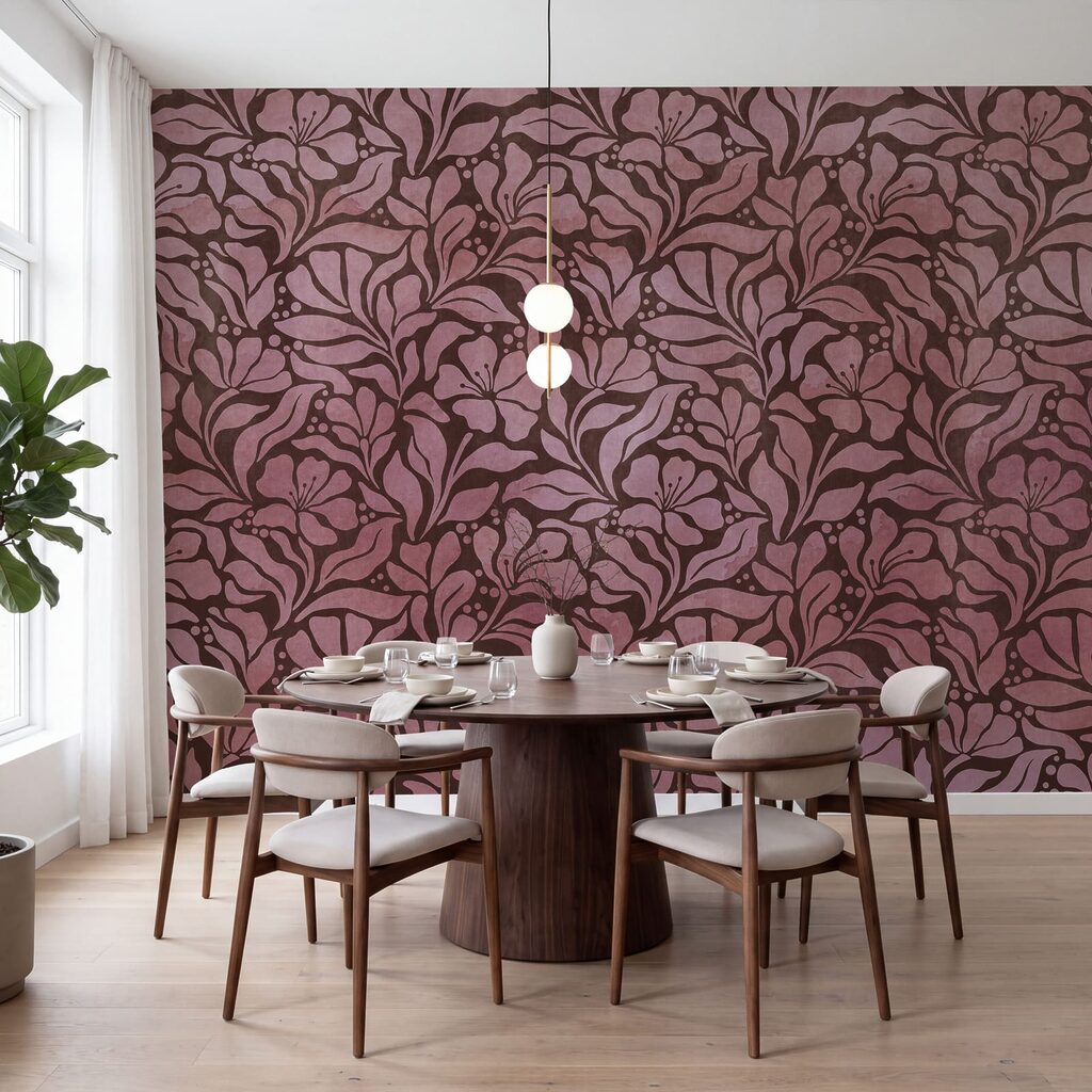 Wall mural Pattern of pink flowers (SKU: t01114v2) Wall mural Pattern of pink flowers (SKU: t01114v2)