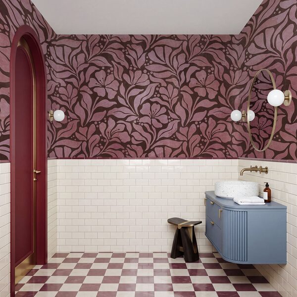 Wall mural Pattern of pink flowers (SKU: t01114v2) Wall mural Pattern of pink flowers (SKU: t01114v2)
