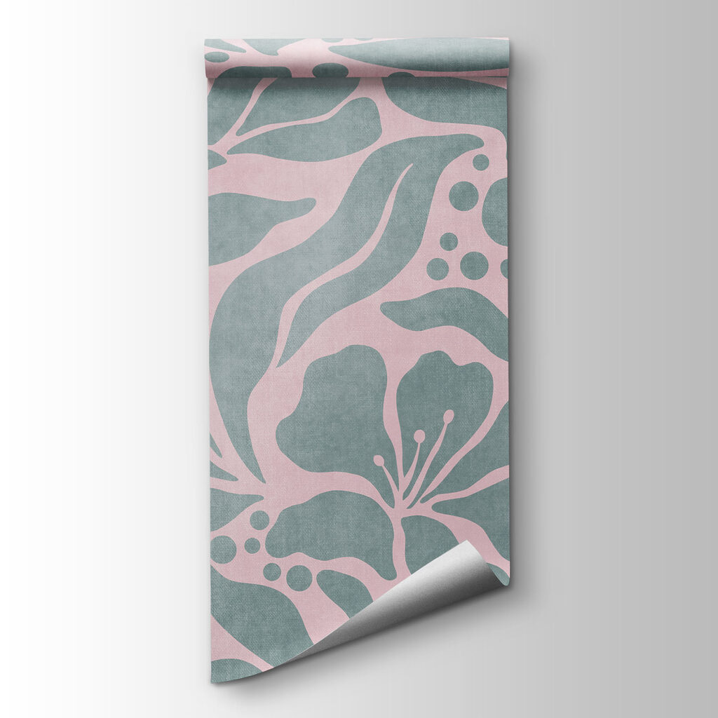 Wall mural Pattern of leaves on a pink background (SKU: t01114v3) Wall mural Pattern of leaves on a pink background (SKU: t01114v3)