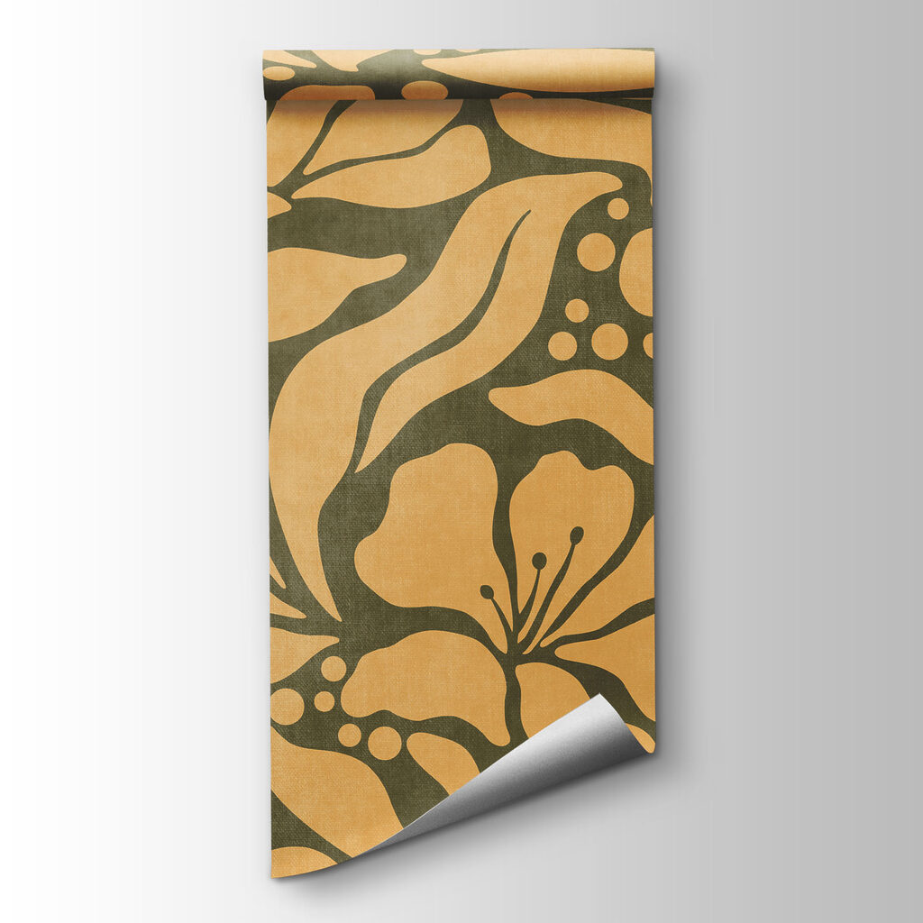 Wall mural Pattern of leaves and flowers (SKU: t01114v4) Wall mural Pattern of leaves and flowers (SKU: t01114v4)