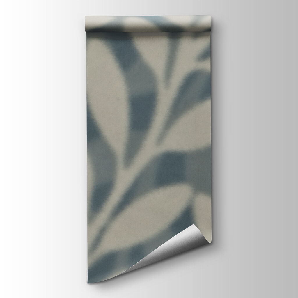 Wall mural Pattern of leaves on a grey background (SKU: t01067)