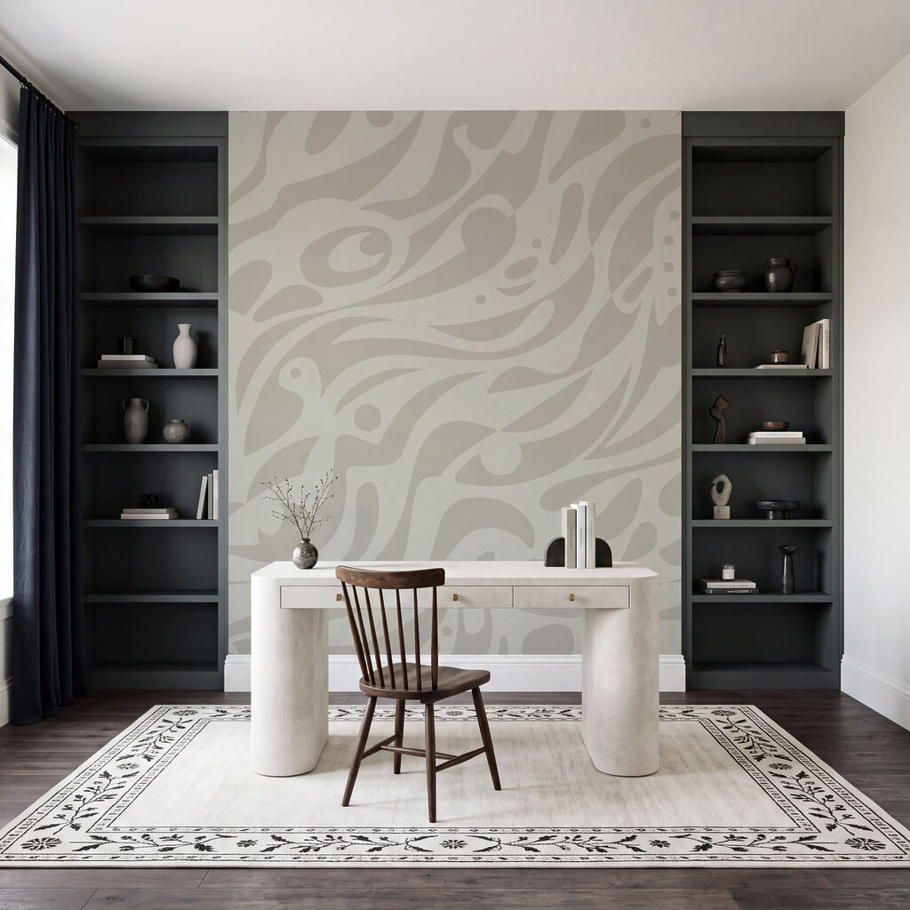 Wall mural Grey and white pattern (SKU: t01070) Wall mural Grey and white pattern (SKU: t01070)