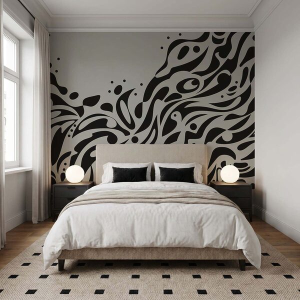 Wall mural Black and white pattern (SKU: t01070v1) Wall mural Black and white pattern (SKU: t01070v1)