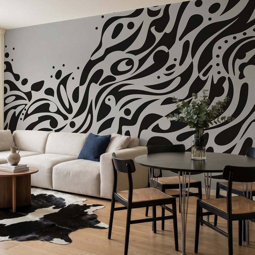 Wall mural Black and white pattern (SKU: t01070v1) Wall mural Black and white pattern (SKU: t01070v1)