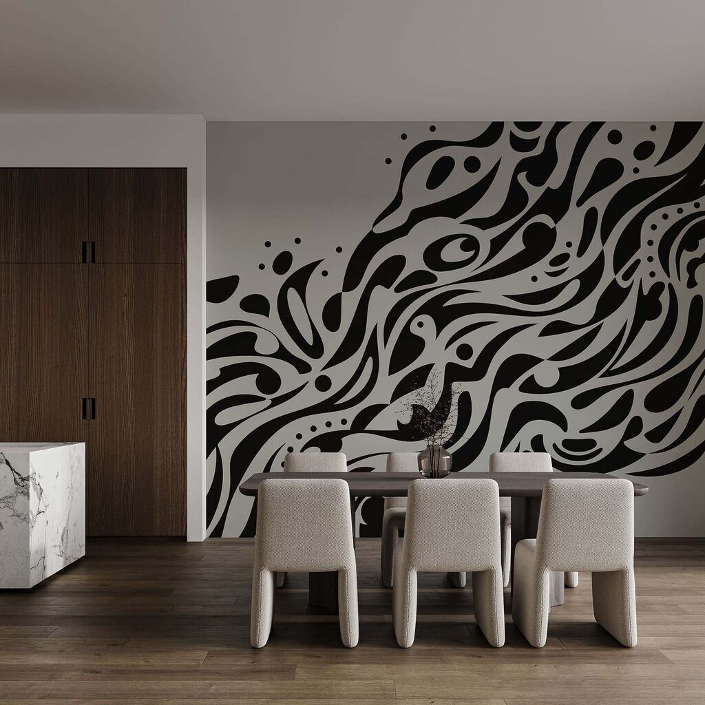 Wall mural Black and white pattern (SKU: t01070v1) Wall mural Black and white pattern (SKU: t01070v1)