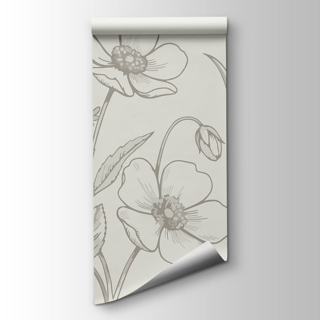 Wall mural Line of flowers and plants (SKU: t01071)