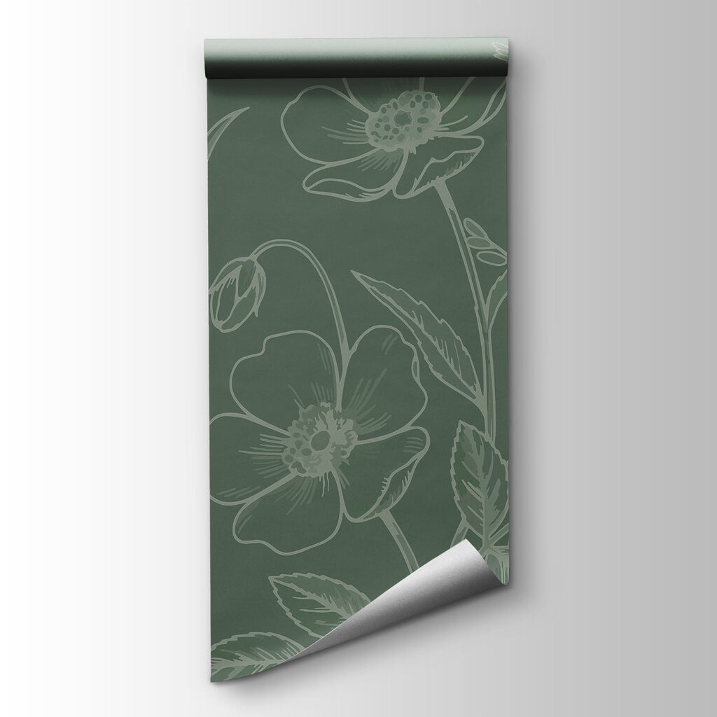 Wall mural Line of flowers and plants (SKU: t01071v1)
