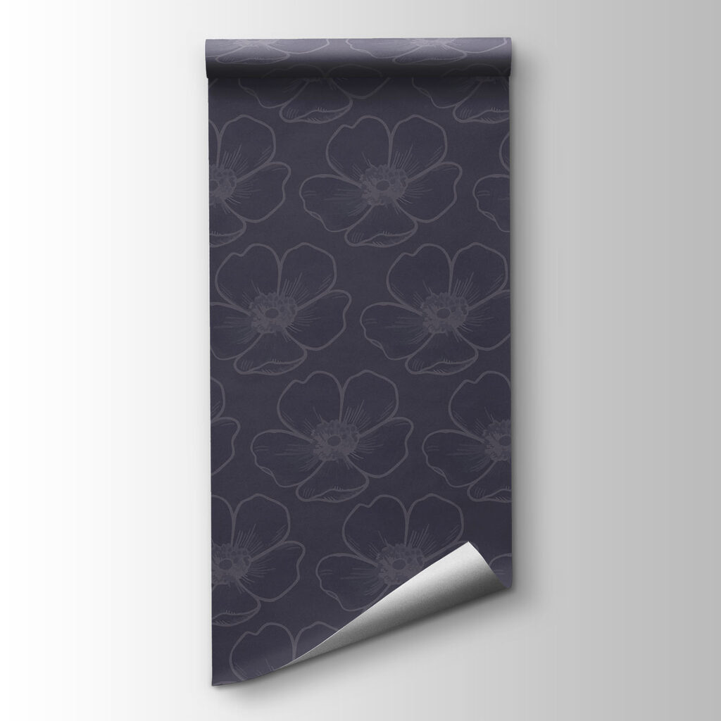 Wall mural Pattern of flowers on a dark background (SKU: t01072) Wall mural Pattern of flowers on a dark background (SKU: t01072)