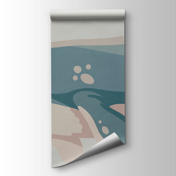 Wall mural Whale and turtle swimming in the ocean (SKU: t01074)
