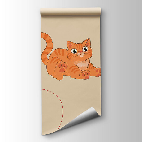 Wall mural Pattern of cats and a ball (SKU: t01105) Wall mural Pattern of cats and a ball (SKU: t01105)