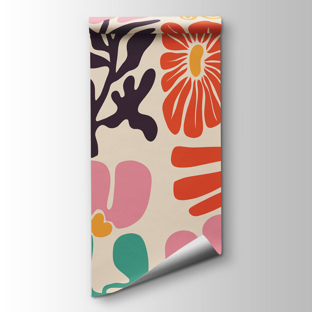 Wall mural Group of flowers and leaves (SKU: t01106)