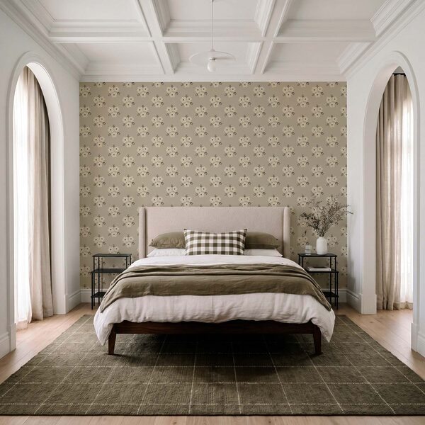 Wall mural Pattern of flowers on a beige background (SKU: t01079) Wall mural Pattern of flowers on a beige background (SKU: t01079)