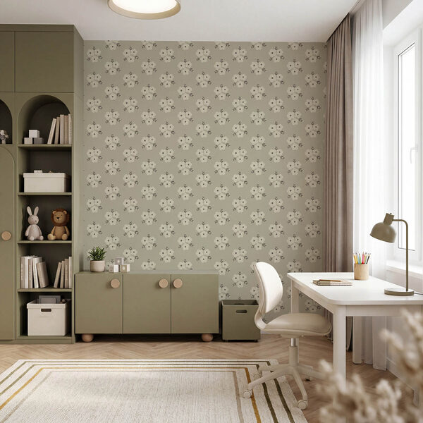 Wall mural Pattern of flowers on a beige background (SKU: t01079) Wall mural Pattern of flowers on a beige background (SKU: t01079)