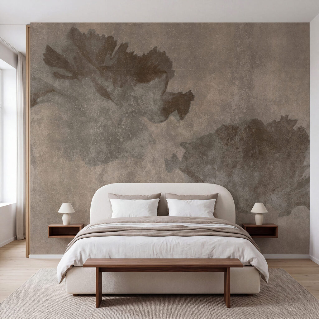 Wall mural Faded floral elegance on neutral background (SKU: t01118v1)