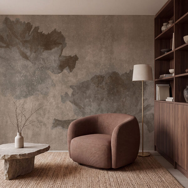 Wall mural Faded floral elegance on neutral background (SKU: t01118v1)