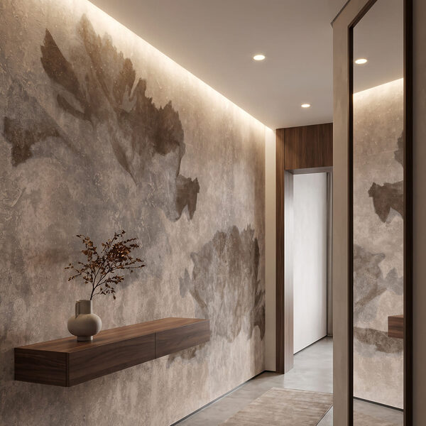 Wall mural Faded floral elegance on neutral background (SKU: t01118v1)
