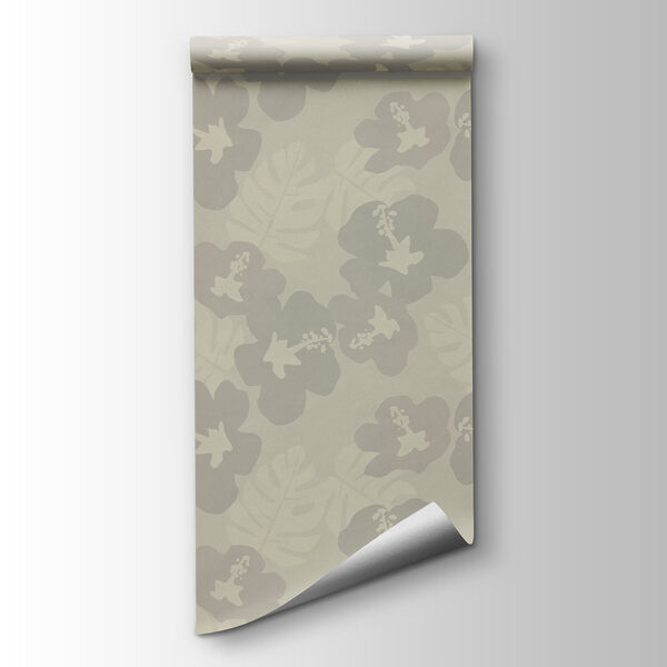 Wall mural Pattern of flowers on a grey background (SKU: t01082) Wall mural Pattern of flowers on a grey background (SKU: t01082)