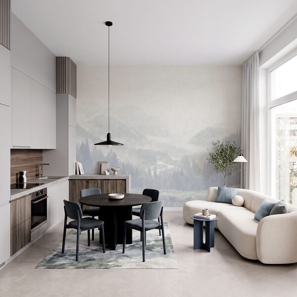 Wall mural Landscape with trees and mountains (SKU: t01084) Wall mural Landscape with trees and mountains (SKU: t01084)