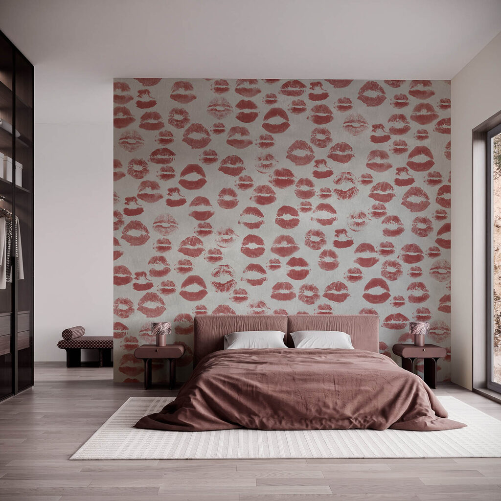 Wall mural Kisses in playful patterns everywhere (SKU: t01086v1) Wall mural Kisses in playful patterns everywhere (SKU: t01086v1)