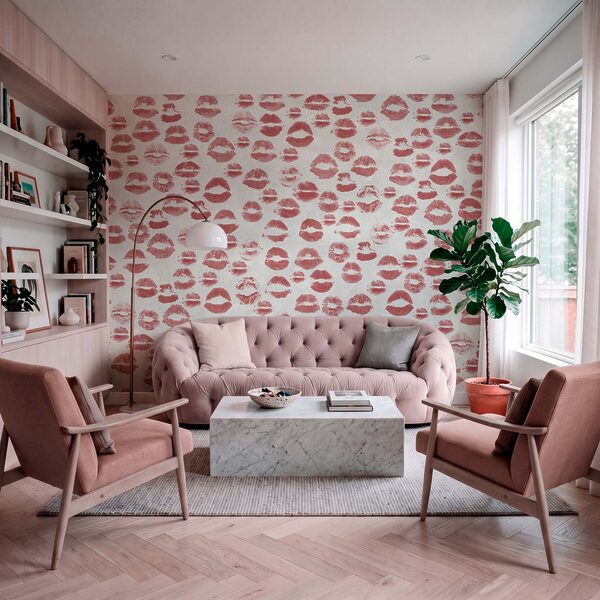 Wall mural Kisses in playful patterns everywhere (SKU: t01086v1) Wall mural Kisses in playful patterns everywhere (SKU: t01086v1)