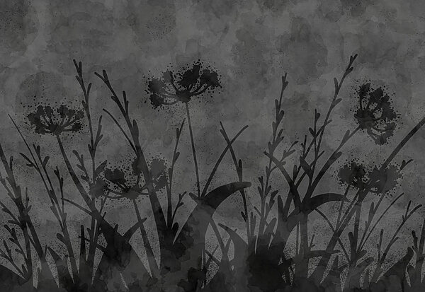 Wall mural Black and white image of flowers (SKU: t01087)