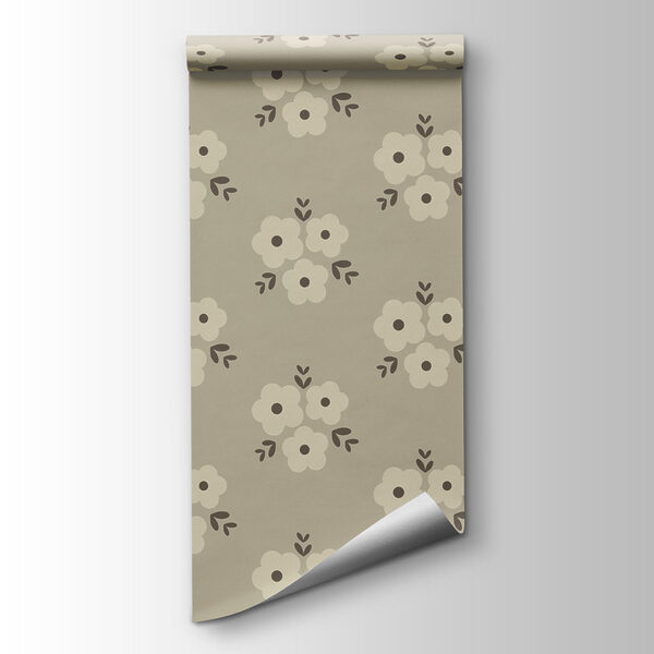 Wall mural Pattern of flowers on a beige background (SKU: t01079) Wall mural Pattern of flowers on a beige background (SKU: t01079)