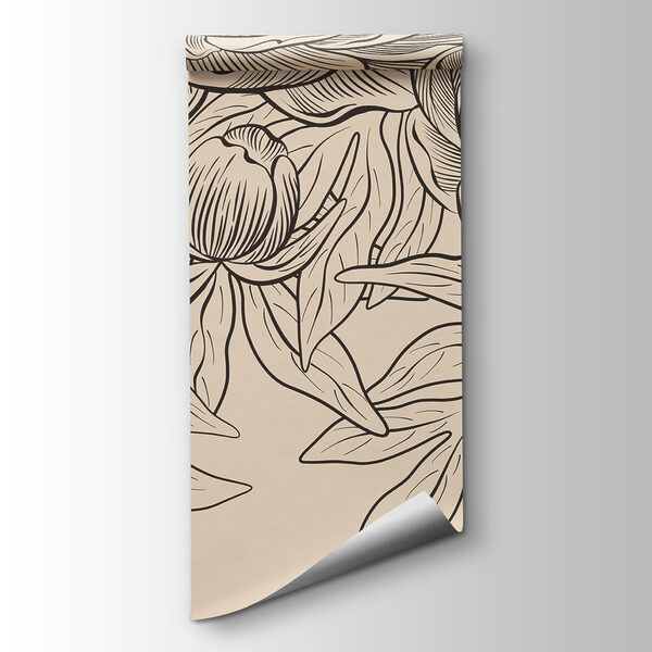 Wall mural Drawing of flowers and leaves (SKU: t01123) Wall mural Drawing of flowers and leaves (SKU: t01123)